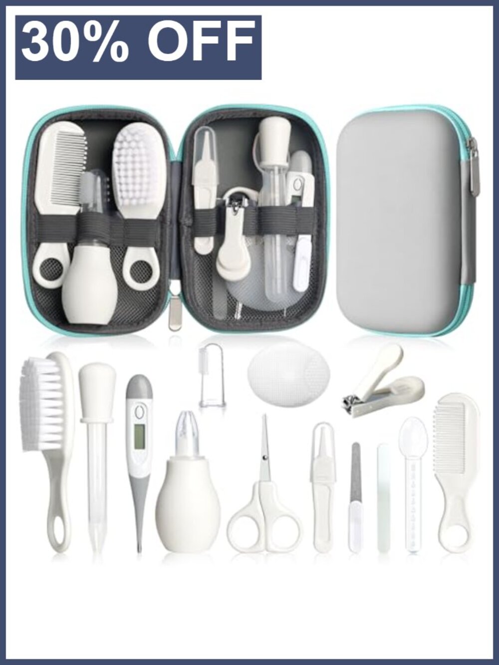 14-in-1 Baby Grooming Kit with Brush, Comb, Nail Clipper, Nasal Aspirator -